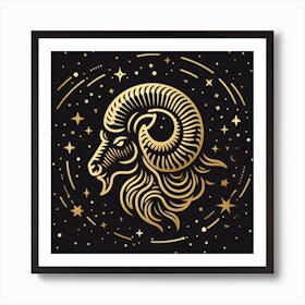 A Zodiac symbol, Capricorn 1 Art Print