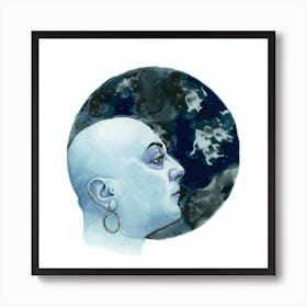 Blue Moon Portrait Art Print