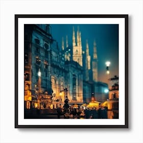 Cityscape At Night Art Print