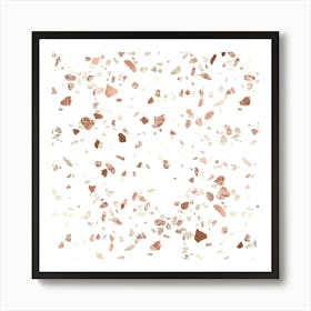 Rose Gold Pink Terazzo Art Print