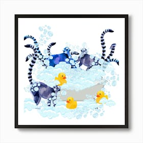 Lemurs in the tub Art Print