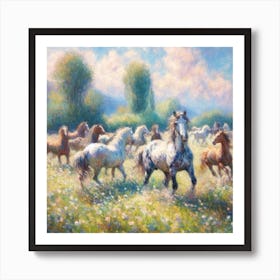 Horses In The Meadow 3 Art Print