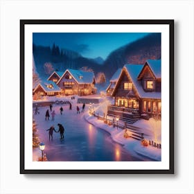 Christmas Village 2 Art Print