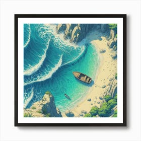 Boat On A Beach Art Print