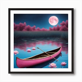 Pink Canoe Poster