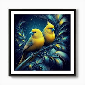 Adorable Canaries Art Print