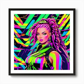 Neon Girl 27 Art Print