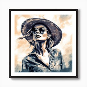 Woman In Hat 1 Art Print