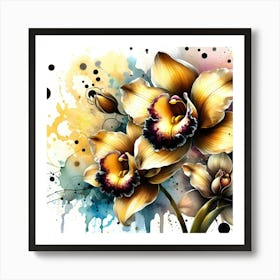 Orchids In Watercolor 1 Art Print