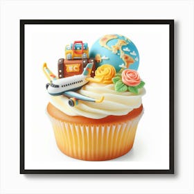 Travel Themed Cupcake Art Print