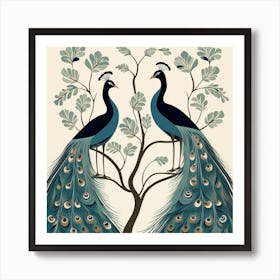 Fig And Peacock William Morris Inspired Art Print