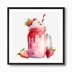 Strawberry Milkshake 22 Art Print