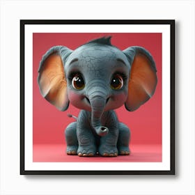 Cute Baby Elephant 1 Art Print