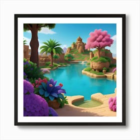 Pond In The Desert Art Print