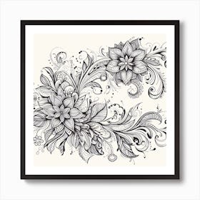 Floral Doodle Art Print