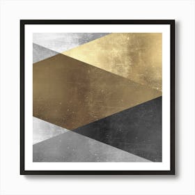 Geometric art with gold 2 Art Print