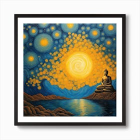 Buddha divine Starry Night Art Print