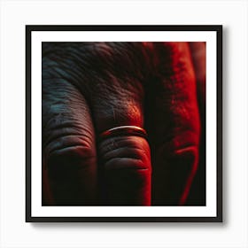 Close Up Of A Hand With A Ring Art Print