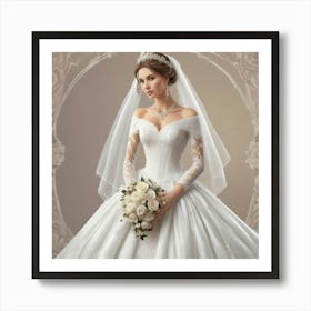 Bride In A Wedding Dress 1 Art Print