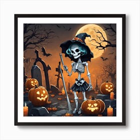 Halloween Skeleton Art Print