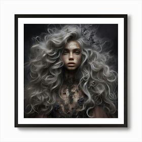 Girl With Long Hair 8 Art Print