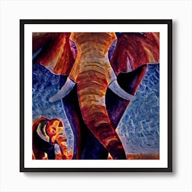 African Elephants Greeting Card Art Print