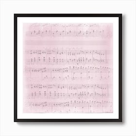 Vintage Pink Music Notes Poster