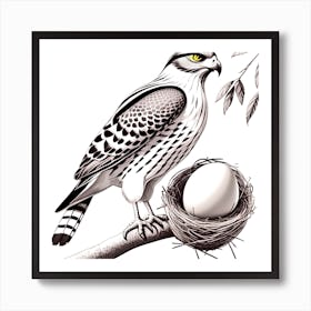 Hawk And Egg Art Print