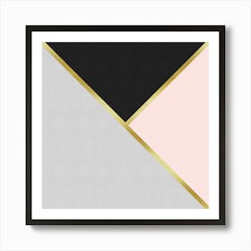 Geometric art with gold 1 1 Art Print