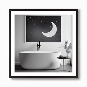 Black And White Bathroom Art Print