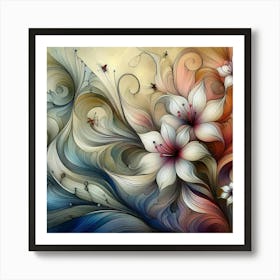 Abstract Flower Painting 3 Art Print