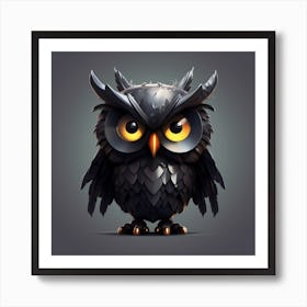 Hunzinator Obsidian Owl Art Print