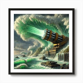 A Detailed Depiction Of The Corrosive Tsunami Laun Converted Art Print