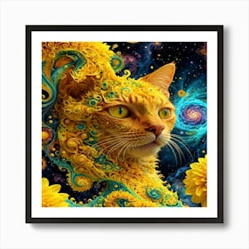 Yellow Cat Art Print