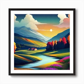 Landscape Painting 106 Art Print