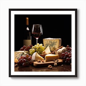 Wine And Cheese Art Print