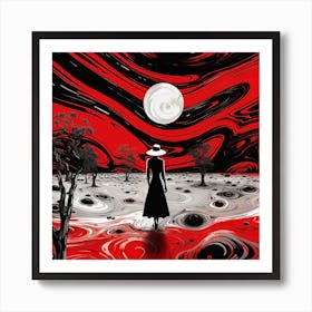 Red Moon Art Print