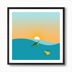 Sea Turtles Square Art Print
