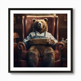 Bear In A Chair Affiche