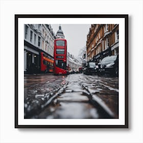 Red Double Decker Bus In London 1 Art Print