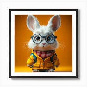 Rabbit With Glasses Art Print