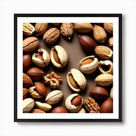 Nuts In A Heart Shape Art Print