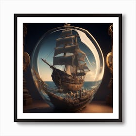 Ship In A Glass Art Print