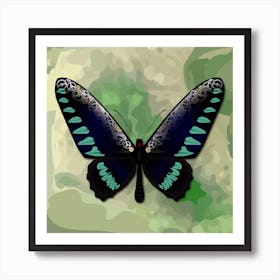 Mechanical Butterfly The Palawan Birdwing Techno Trogonoptera Trojana Green Art Print