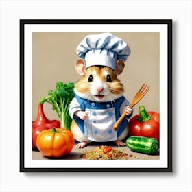 Chef Hamster 34 Art Print