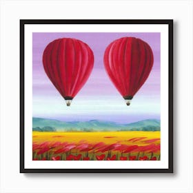Red Hot Air Balloons Art Print