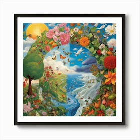 Default Earth Day And The Four Seasons Art Print