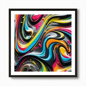 Graffiti color swirls  Art Print