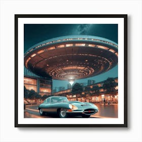 Jaguar Ufo Spaceship Art Print