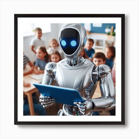 Robot In A Classroom Art Print